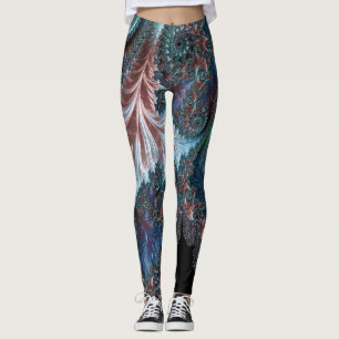 Groovy Colourful Boho Hippie Mandelbrot Fractal Ar Leggings