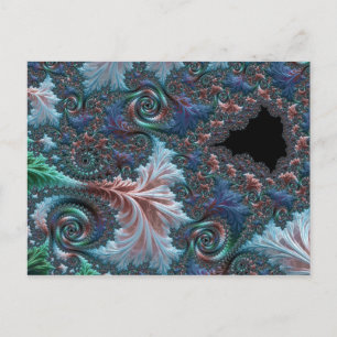 Groovy Colourful Boho Hippie Mandelbrot Fractal Ar Postcard