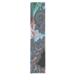 Groovy Colourful Boho Hippie Mandelbrot Fractal Ar Short Table Runner
