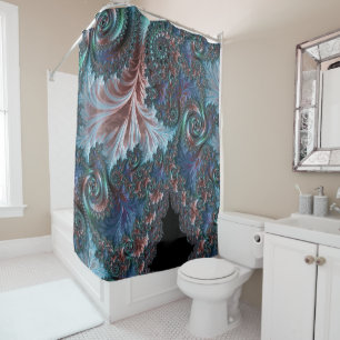 Groovy Colourful Boho Hippie Mandelbrot Fractal Ar Shower Curtain