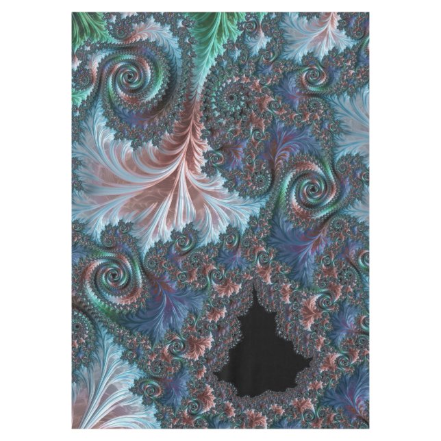 Groovy Colourful Boho Hippie Mandelbrot Fractal Ar Tablecloth (Front)