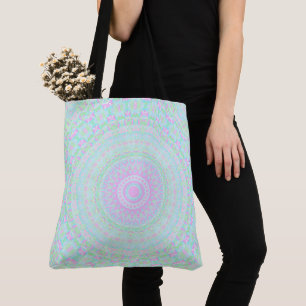 Groovy Colourful Boho Hippie Muted Pastel Mandala Tote Bag