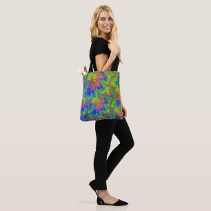 Groovy Colourful Boho Hippie Trippy Rainbow Fracta Tote Bag
