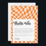 Groovy Colourful Chequered Unique Retro Wedding Thank You Card<br><div class="desc">Groovy Colourful Chequered Unique Retro Wedding Thank You Card</div>