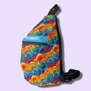 Groovy Colourful Clouds Sling Bag