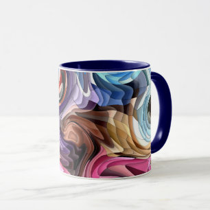 Groovy Colourful Fluid Patchwork Abstract Mosaic   Mug