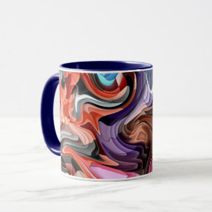Groovy Colourful Fluid Patchwork Abstract Mosaic Mug