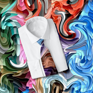 Groovy Colourful Fluid Patchwork Abstract Mosaic  Tie