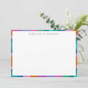 Groovy Colourful Green Purple Retro Wedding Custom Thank You Card