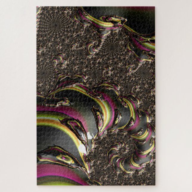 Groovy Colourful Trippy Funky Spiralling Fractal A Jigsaw Puzzle (Vertical)