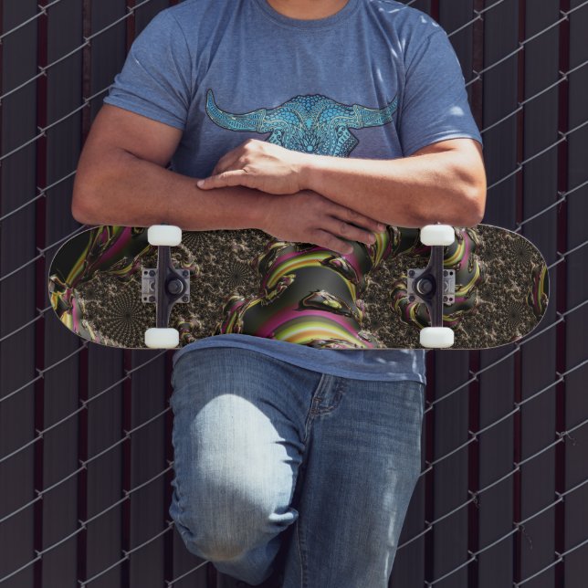 Groovy Colourful Trippy Funky Spiralling Fractal A Skateboard (Outdoor 3)