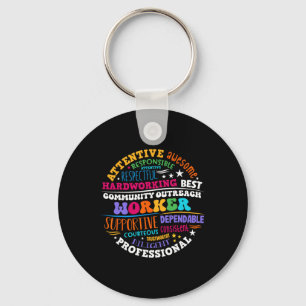 Groovy Community Outreach Worker Back To School Key Ring