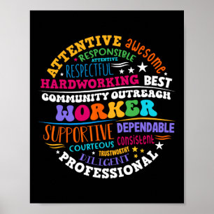 Groovy Community Outreach Worker Back To School  Poster