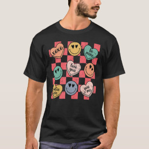 Groovy Conversation Heart Candy Valentines Day Cos T-Shirt