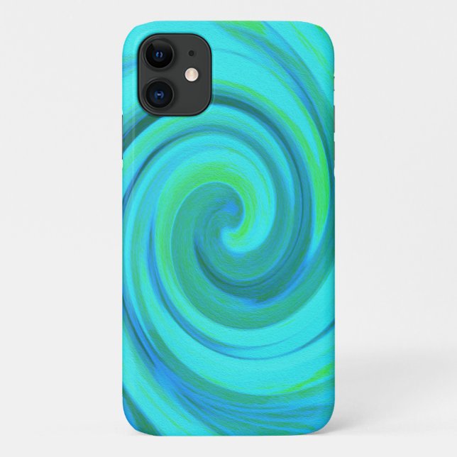 Groovy Cool Abstract Aqua Liquid Art Swirl Case-Mate iPhone Case (Back)