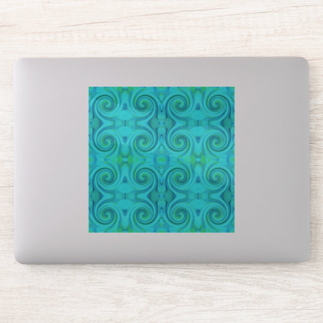 Groovy Cool Abstract Aqua Liquid Art Swirl Pattern (Computer)