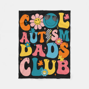 Groovy Cool Autism Dads Club Autism Awareness Son  Fleece Blanket