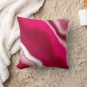 Groovy Cool Candy Cane Red Pink Christmas Accent Cushion