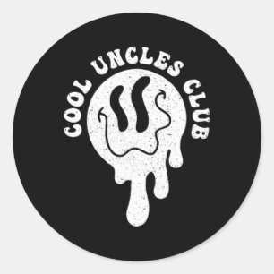 Groovy Cool Uncles Club Retro Uncle Fathers Day Ha Classic Round Sticker