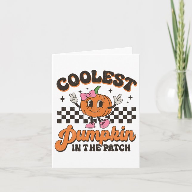 Groovy Coolest Pumpkin In The Patch Halloween For  Card (Front)