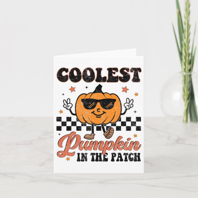 Groovy Coolest Pumpkin In The Patch Halloween For  Card (Front)