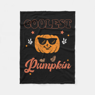 Groovy Coolest Pumpkin In The Patch Halloween For Fleece Blanket