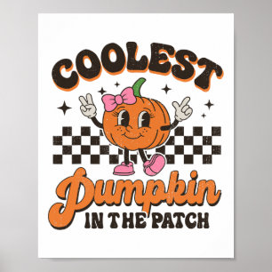 Groovy Coolest Pumpkin In The Patch Halloween For Poster