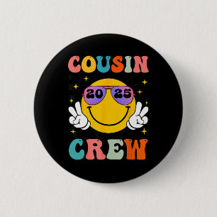 Groovy Cousin Crew 2025 Summer Vacation Beach Fami 6 Cm Round Badge