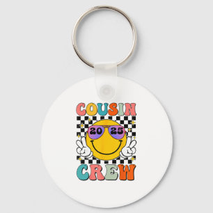 Groovy Cousin Crew 2025 Summer Vacation Beach Fami Key Ring