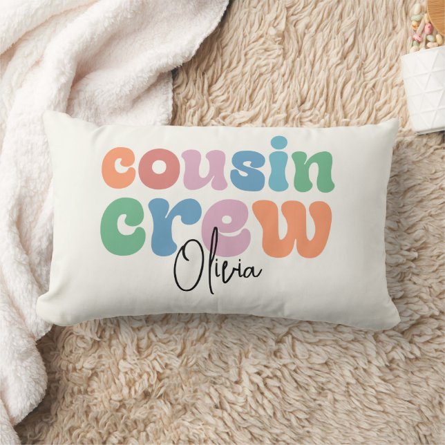 Groovy Cousin Crew Personalised Lumbar Cushion (Blanket)