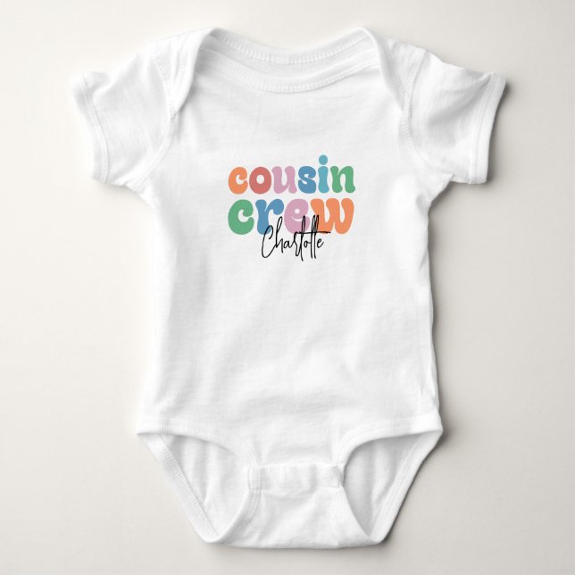 Groovy Cousin Crew Personalized Baby Bodysuit (Front)