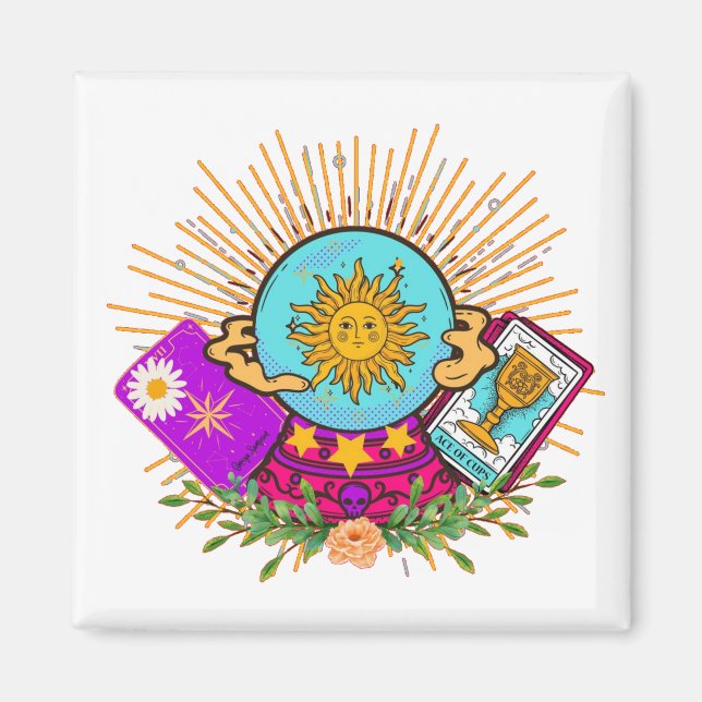 Groovy Crystal Ball Magnet (Front)