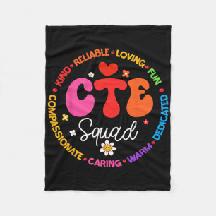Groovy Cte Squad Teacher Back To School Teachers S Fleece Blanket