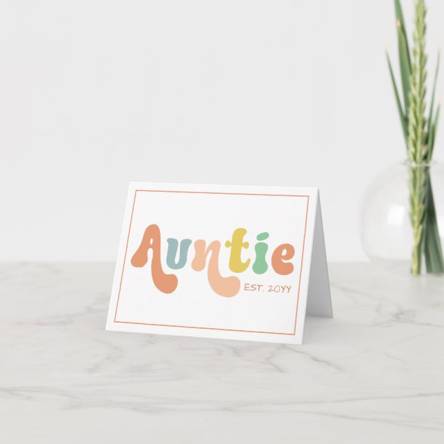 Groovy Custom Auntie Established | Gifts for Aunt Card (Front)