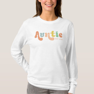 Groovy Custom Auntie Established Gifts for Aunt T-Shirt