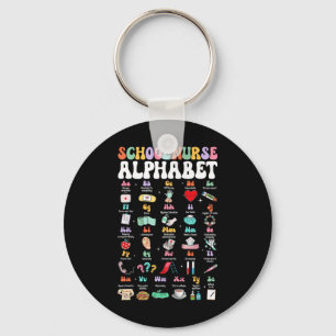 Groovy Cute Abc School Nurse Alphabet Ck To School Key Ring