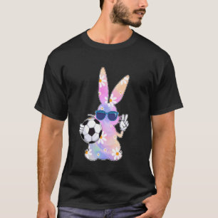 Groovy Cute Easter Bunny Soccer Easter Day Men Boy T-Shirt