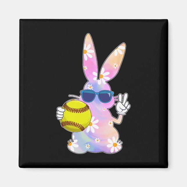 Groovy Cute Easter Bunny Softll Easter Day Men Boy Magnet (Front)