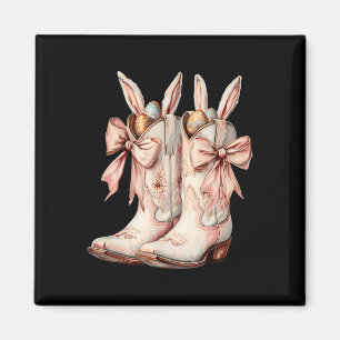 Groovy Cute Easter Eggs Boots Western Cowboy Howdy Magnet