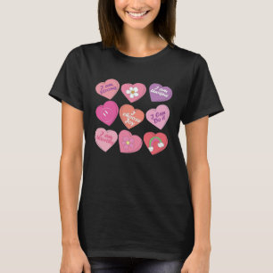 Groovy Cute Pink Heart Funny Teacher Happy Valenti T-Shirt