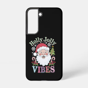 Groovy Cute Santa Claus Holly Jolly Vibes Xmas Samsung Galaxy Case