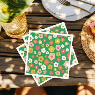 Groovy Daisies Floral BIRTHDAY PARTY CUSTOM Napkin