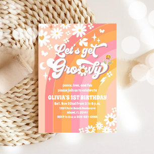 Groovy Daisy 1st Birthday Invitation