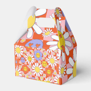 Groovy Daisy Floral Checkerboard, Y2K 90s  Favour Box