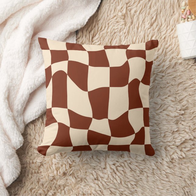 Groovy Daisy Floral Chequerboard, Y2K 90s Cushion (Blanket)