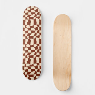 Groovy Daisy Floral Chequerboard, Y2K 90s Skateboard