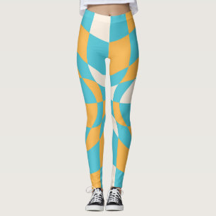 Groovy Daisy Floral Heart Chequerboard, Y2K 90s Leggings