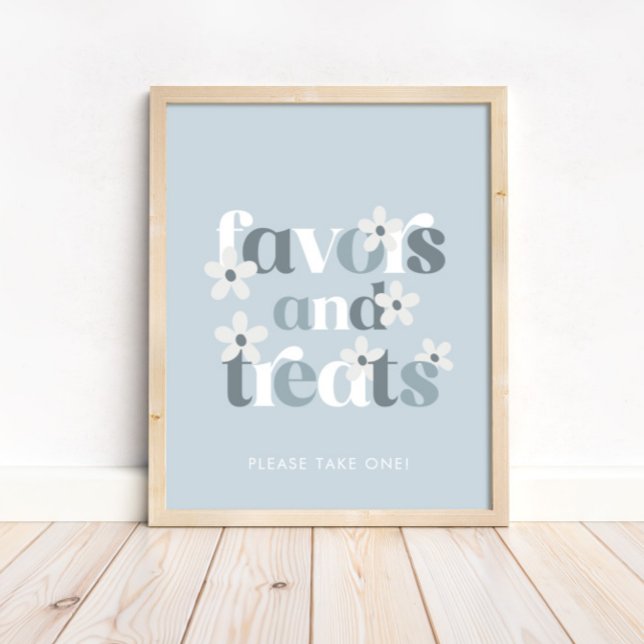 Groovy Daisy Modern Boho Birthday Favours & Treats Poster (Creator Uploaded)