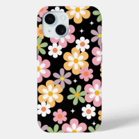 Groovy Daisy Pattern Black