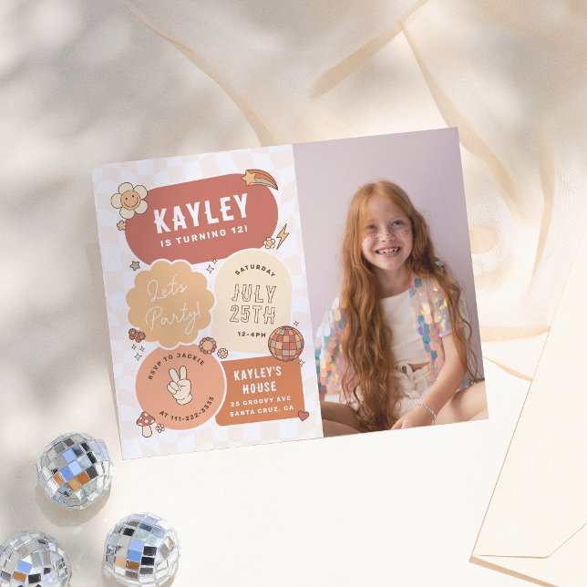 Groovy Daisy Photo Lets Party Budget Girl Birthday (Creator Uploaded)